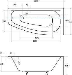 Besco Акриловая ванна Luna 150x80 P – фотография-5